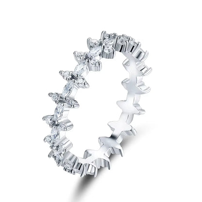EternaGlow™ 925 Sterling Silver Rhombus CZ Stackable Rings – Sparkle, Stack, Shine